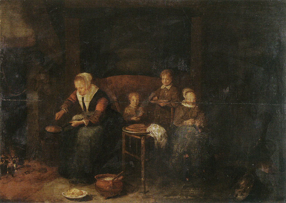 Quiringh van Brekelenkam - Domestic Scene near a Fireplace