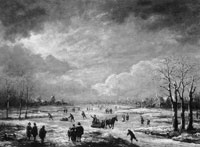 Copy after Aert van der Neer Winter Landscape with a Frozen Meandrous River