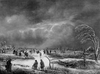 Aert van der Neer Winter Landscape with Snowstorm