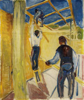 Edvard Munch - Building Workers in the Studio