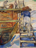Edvard Munch Hodman on the Ladder