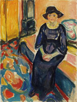 Edvard Munch - Model with Hat, Seated on the Couch