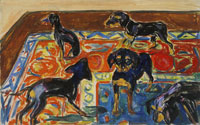 Edvard Munch Five Puppies on the Carpet