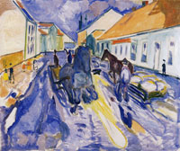 Edvard Munch Runaway Horse in Street