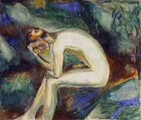 Edvard Munch Seated Male Nude in the Forest