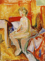 Edvard Munch Seated Nude on the Edge of the Bed