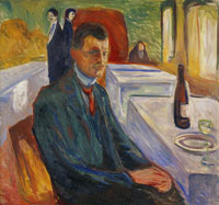Edvard Munch Self-Portrait with a Bottle of Wine