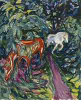 Edvard Munch Two Horses in the Forest