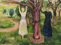 Edvard Munch Two Women Under the Tree in the Garden