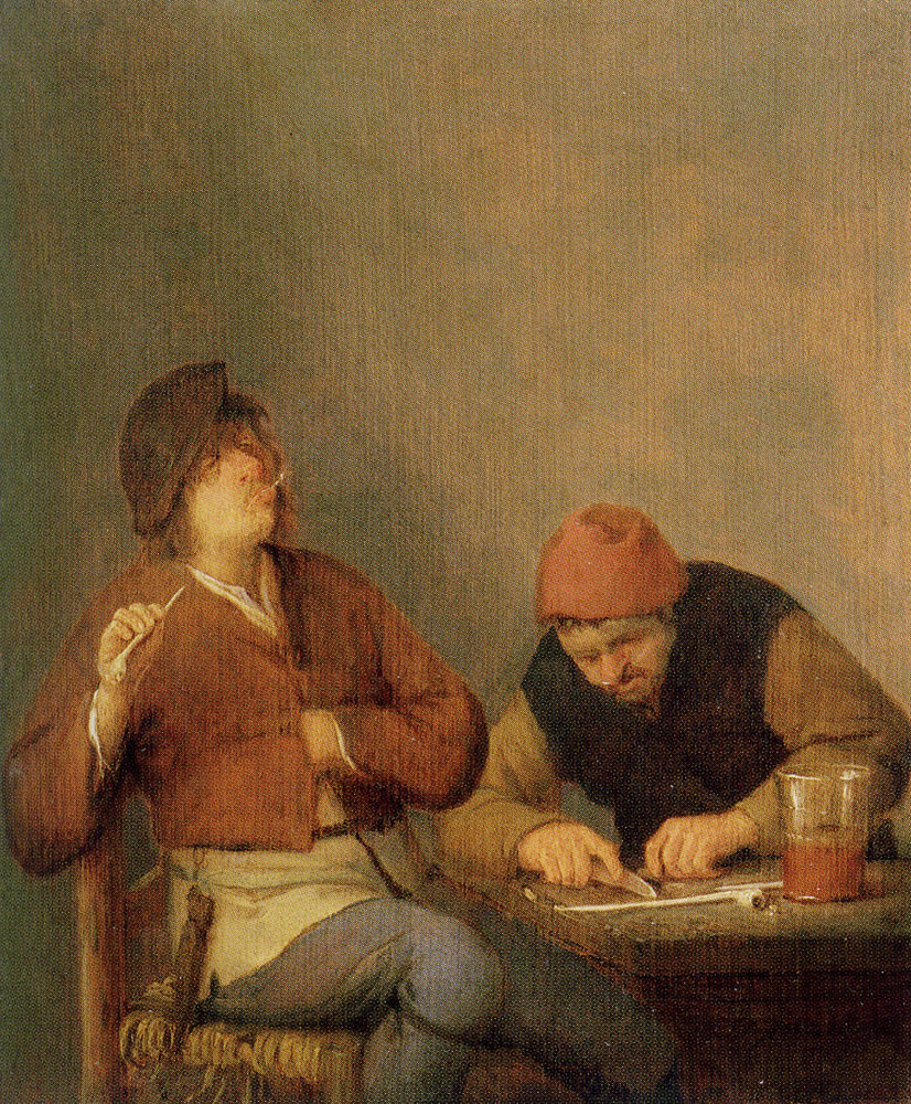 Adriaen van Ostade - Two Smokers in a an Interior