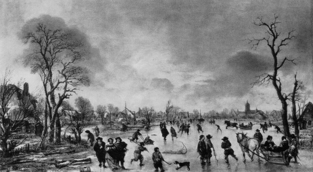 Aert van der Neer - Winter Scene on a Frozen River