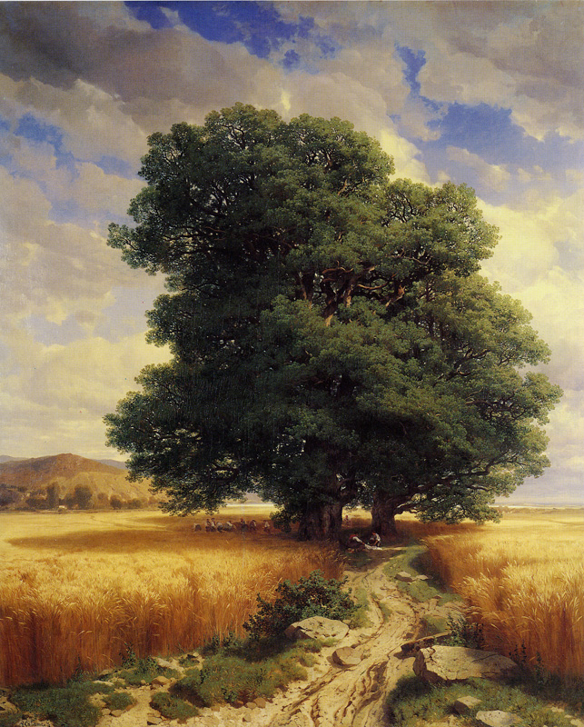 Alexander Calame - Landscape with Oak Trees