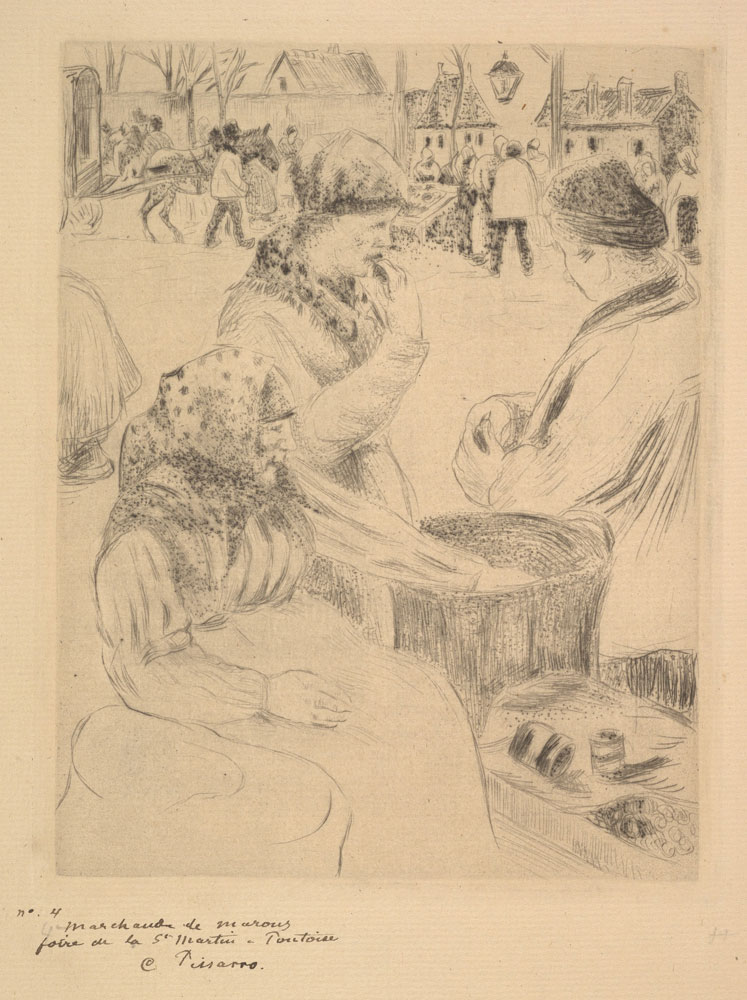 Camille Pissarro - Chestnut Vendor, St. Martin's Market, Pontoise