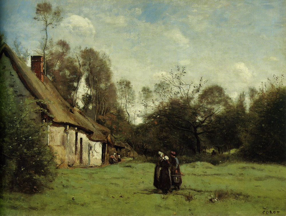 Jean-Baptiste-Camille Corot - Thatched Cottage in Normandy