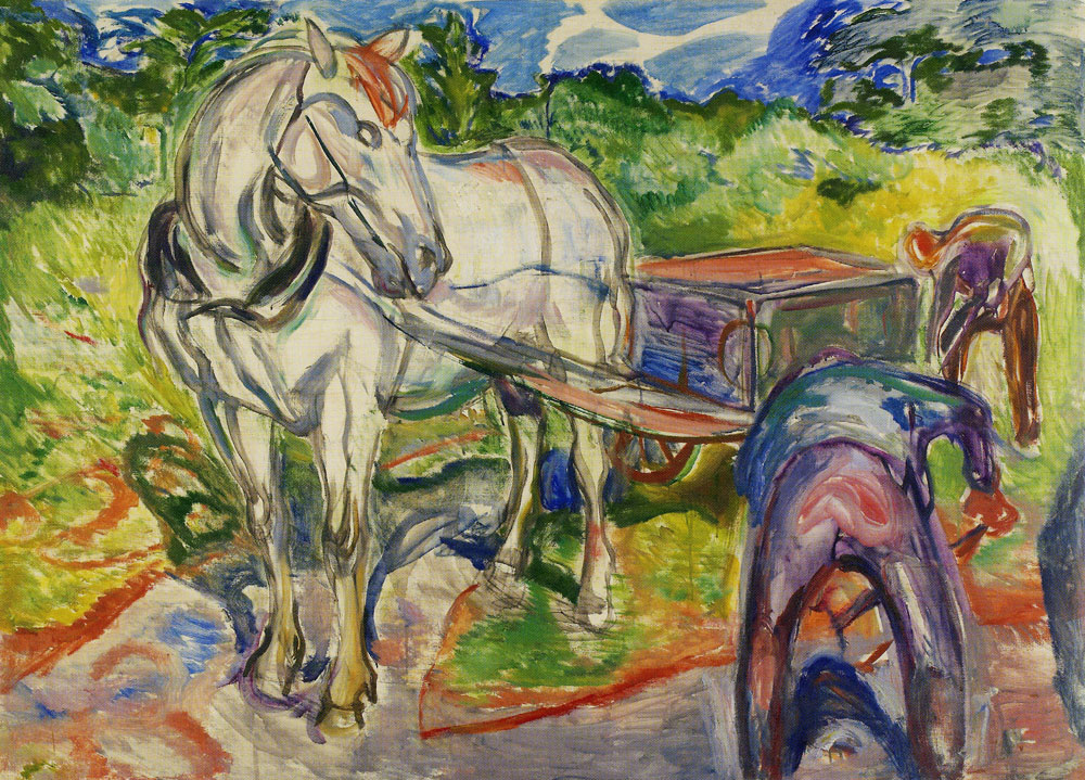 Edvard Munch - Digging Men with Horse and Cart