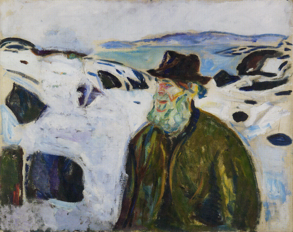 Edvard Munch - Old Fisherman on Snow-Covered Coast
