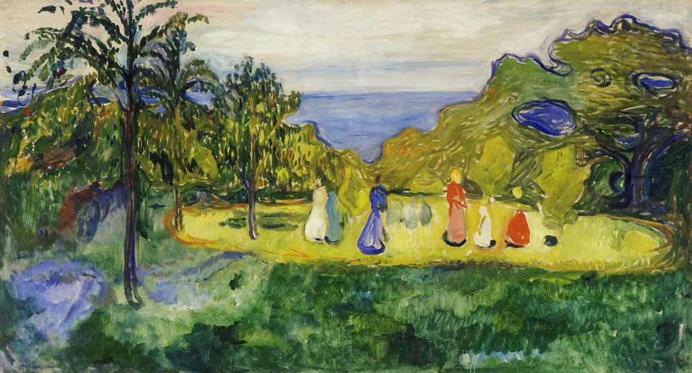 Edvard Munch - Summer in the Park (the Linde Frieze)