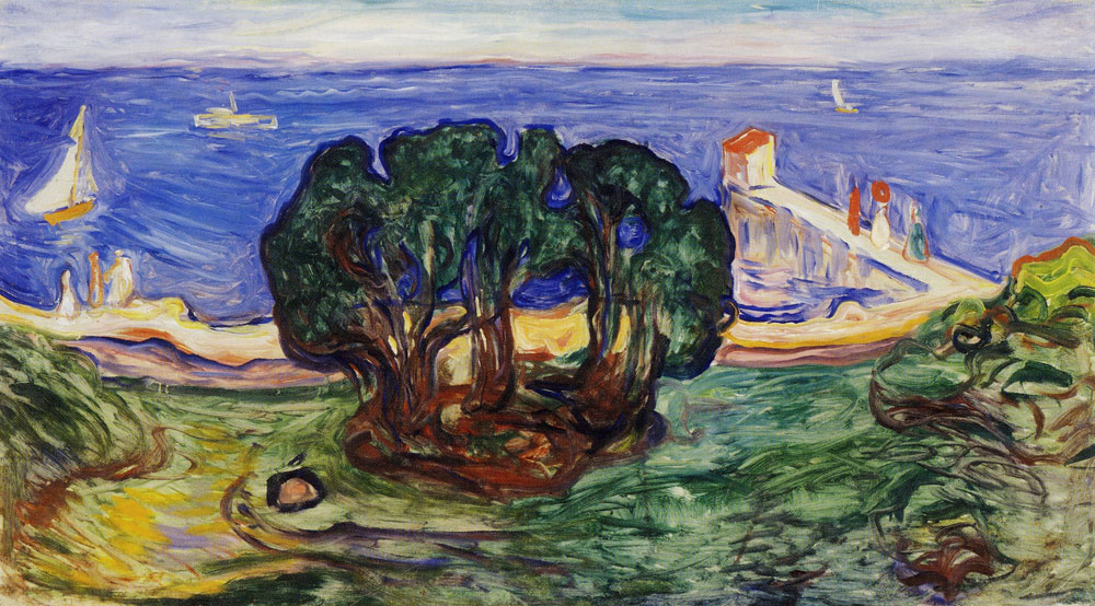 Edvard Munch - Trees by the Beach (the Linde Frieze)