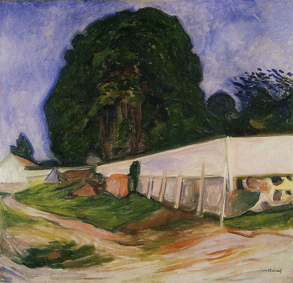 Edvard Munch - Trees and Garden Wall in Åsgårdstrand