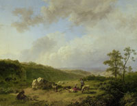 Barend Cornelis Koekkoek Landscape with an approaching Rainstorm