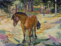 Edvard Munch Horse in Landscape