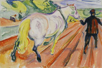 Edvard Munch Horse and Man in the Field