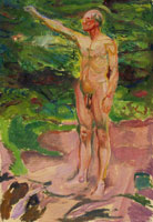 Edvard Munch Male Nude in the Woods