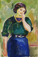 Edvard Munch Model in Green and Blue