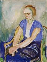 Edvard Munch Model with Hands Resting on Knees