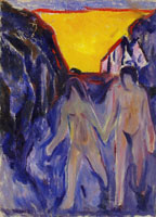 Edvard Munch Naked Man and Woman, Walking