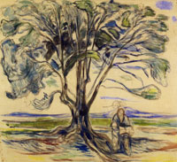 Edvard Munch Old Man Sitting Under a Tree