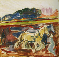 Edvard Munch Ploughing Horses