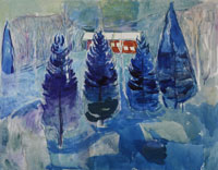 Edvard Munch Red House and Spruces