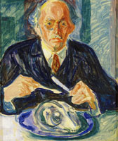 Edvard Munch Self-Portrait, with a Cod's Head on the Plate