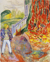 Edvard Munch Two Women by the Veranda Steps