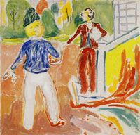 Edvard Munch Two Women by the Veranda Steps