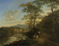 Jan Both Italian Landscape with the Milvian Bridge