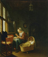 Pieter Cornelisz. van Slingelandt Woman Sewing
