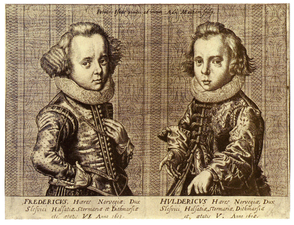 Adriaen Matham after Pieter Isaacsz. - Portrait of Frederik and Ulrik