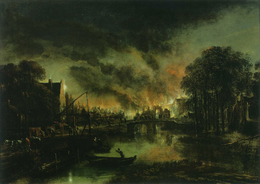 Aert van der Neer - Fire in a City