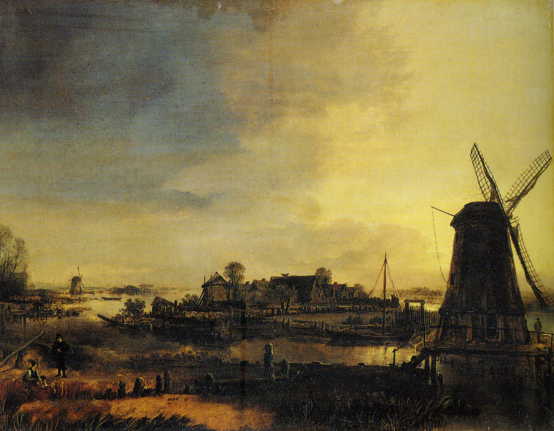 Aert van der Neer - Landscape with a Mill