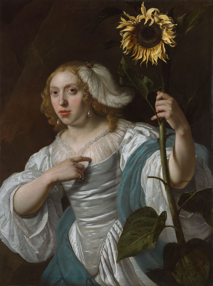 Bartholomeus van der Helst - Portrait of a Woman with a Sun Flower