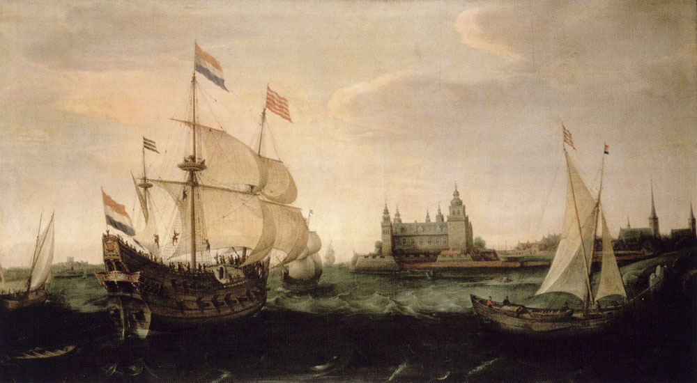 Cornelis Vroom - Dutch Ships in Front of the Danish Coast with Kronborg Castle
