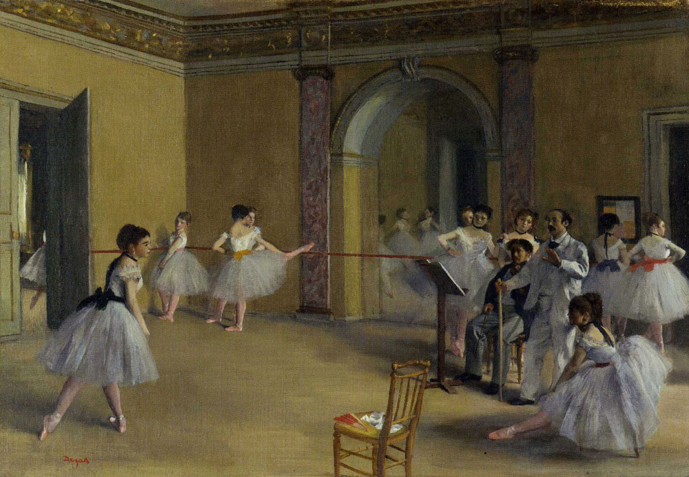 Edgar Degas - The Dance Foyer of the Opera at rue Le Peletier