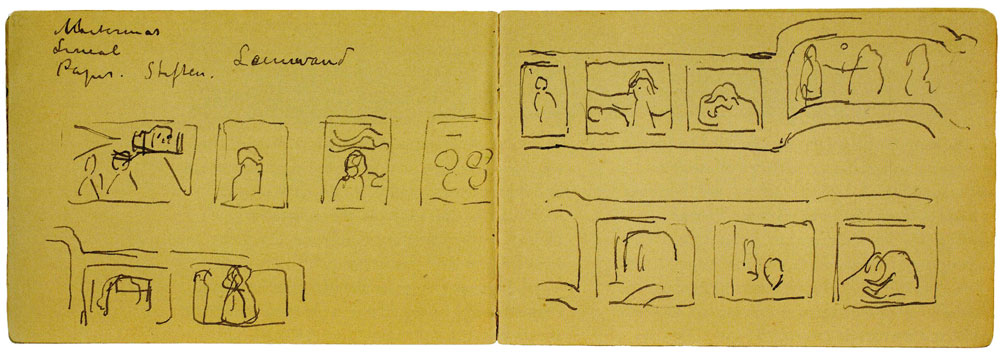 Edvard Munch - Sketches showing the hanging plan of the Frieze of Life at the Berlin Secession