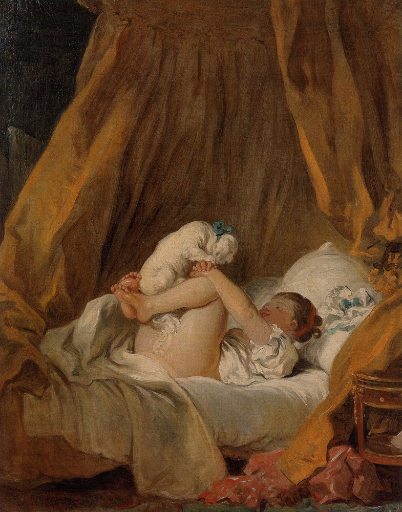 Jean-Honoré Fragonard - Girl Playing with Her Dog (La Gimblette)