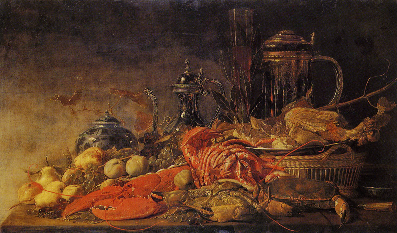 Frans Ryckhals - Fruit and Lobster on a Table