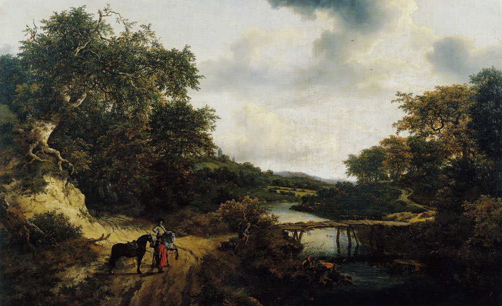 Jacob van Ruisdael - Landscape with a Foot Bridge