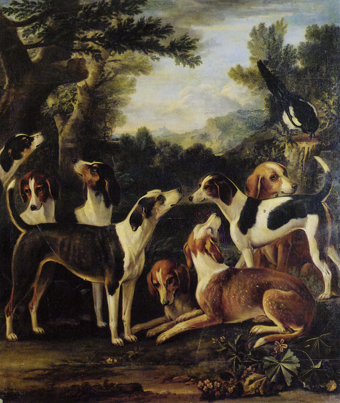 John Wooton - Dogs and a Magpie