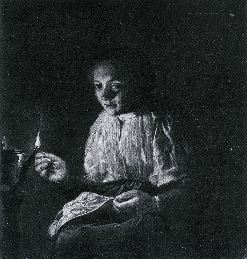 Judith Leyster - Woman Sewing by Lamplight